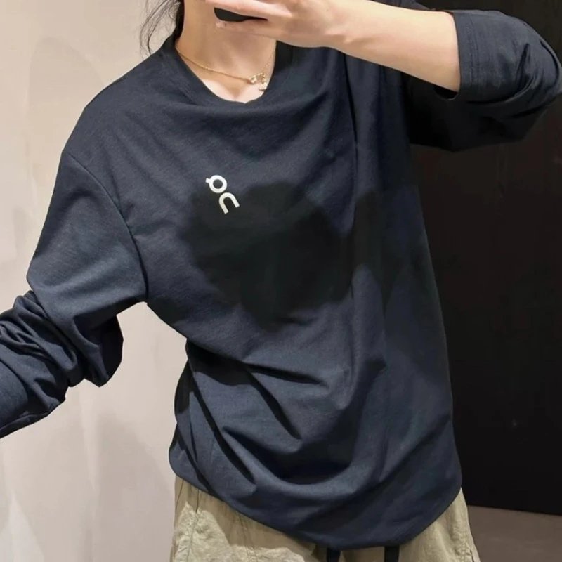 Silicone Letter Print Outdoor Quick-Dry Long Sleeve T-Shirt