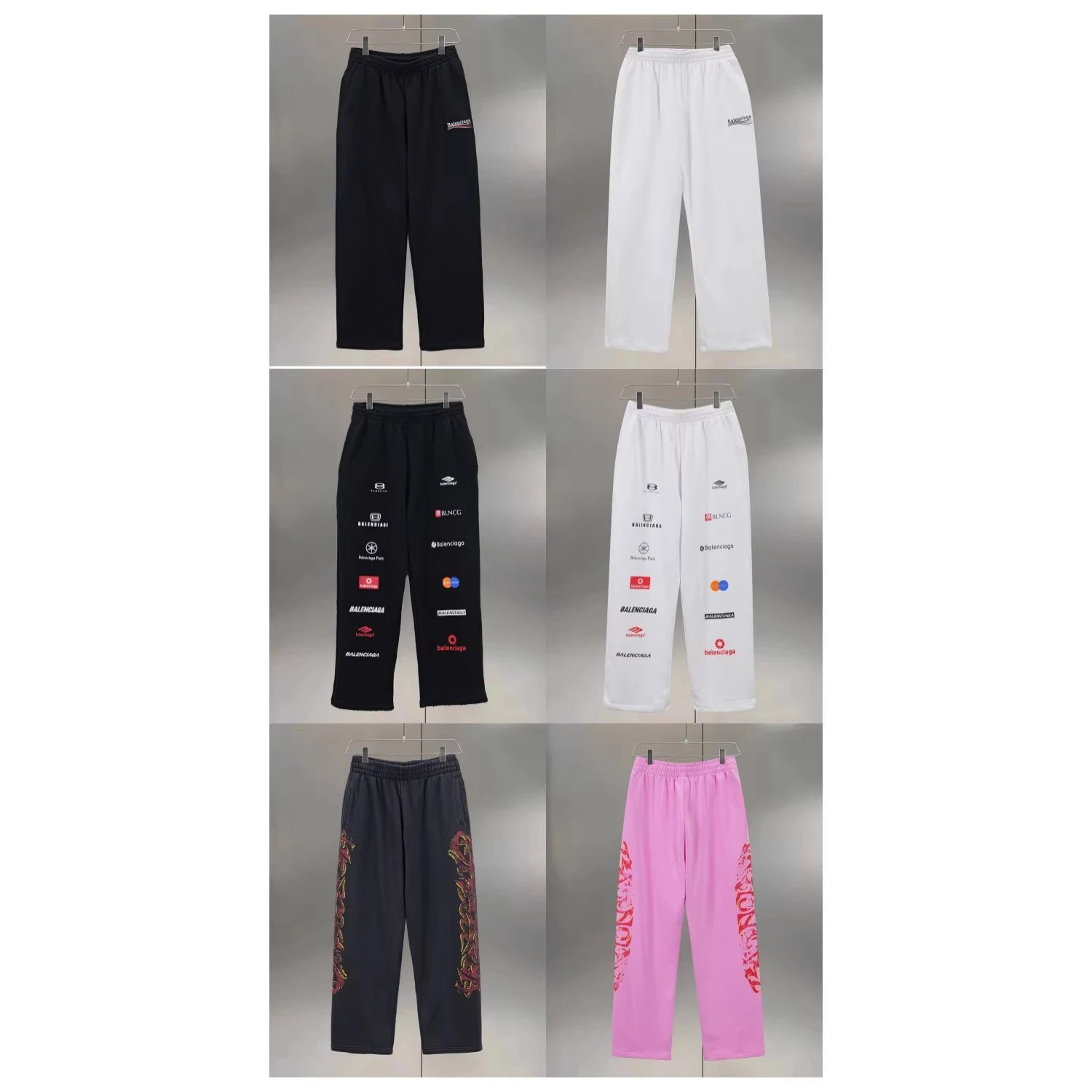 Balenciaga Cola Wave Embroidery Loose Pants
