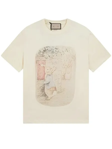 Gucci Cat Car Print White T-Shirt - 5