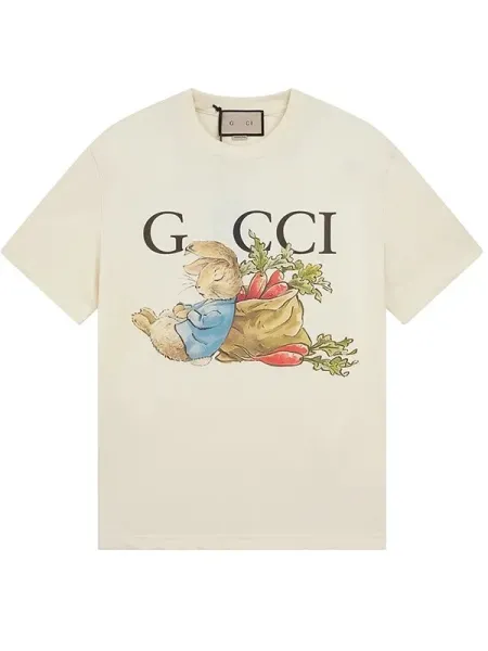 Gucci Cat Car Print White T-Shirt - 11