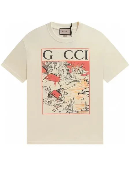 Gucci Cat Car Print White T-Shirt - 7