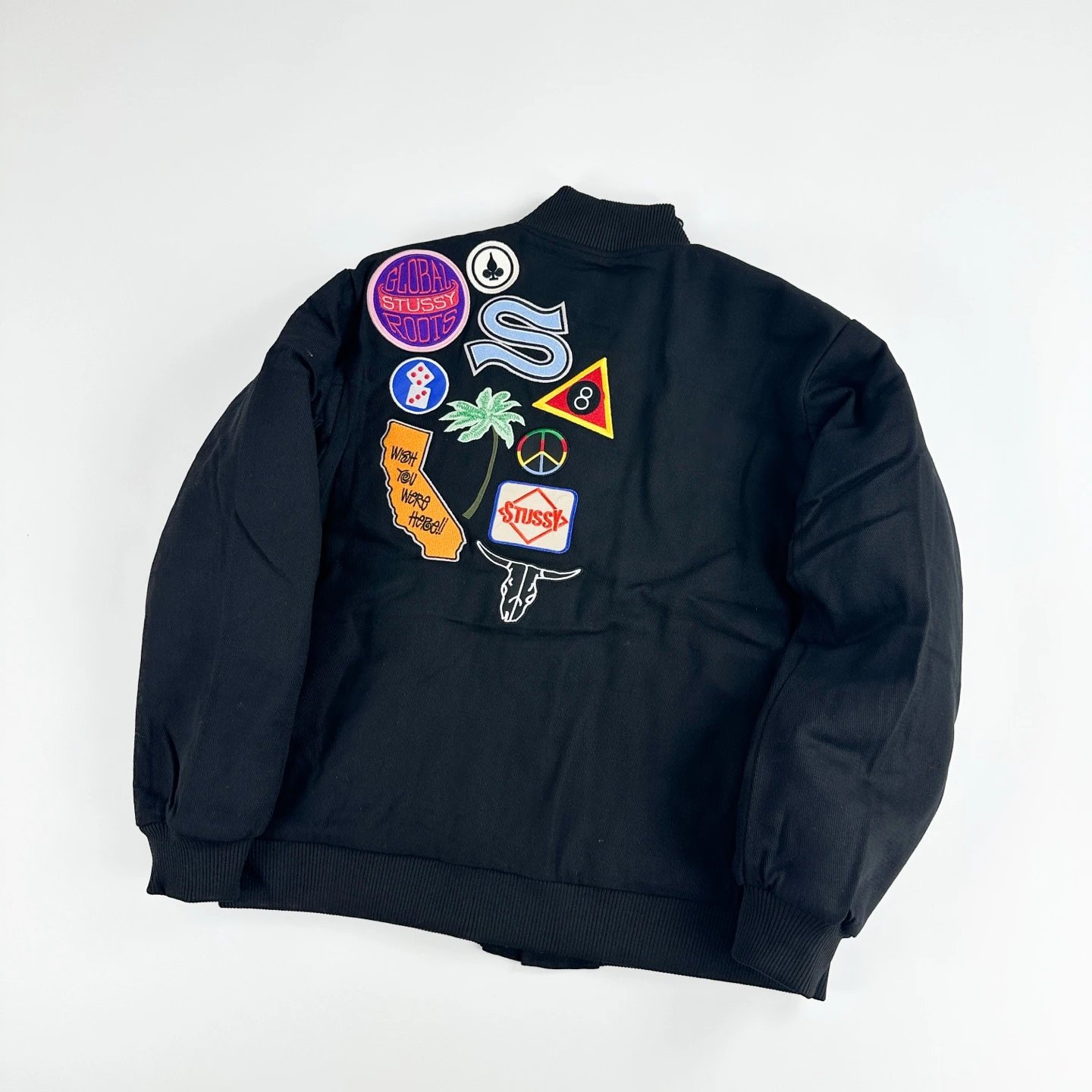 Stüssy Patchwork Bomber Jacket Black - 1