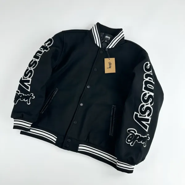 Stüssy Sport Varsity Jacket Black - 1