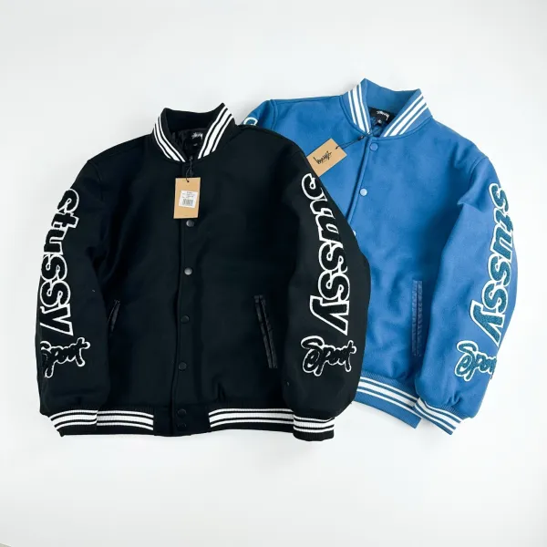 Stüssy Patchwork Bomber Jacket Black - 26