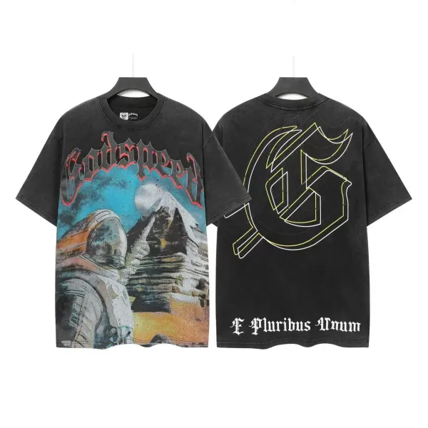 Godspeed Astronaut Graphic Washed Black T-Shirt - 1