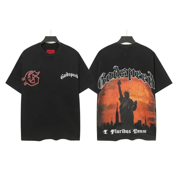 Godspeed Statue of Liberty Graphic T-Shirt Black - 1