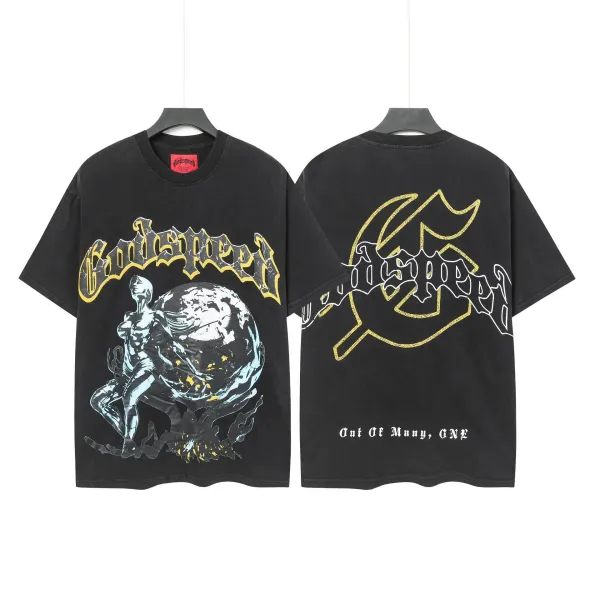 Godspeed Skull Hooded Reaper T-Shirt Black - 6