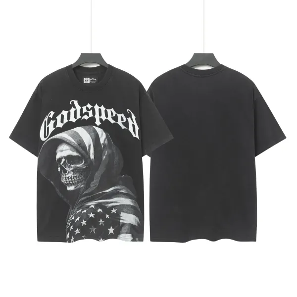 Godspeed Skull Hooded Reaper T-Shirt Black - 1