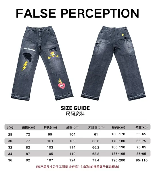 False Perception x The Simpsons Distressed Patchwork Denim Jeans - 1