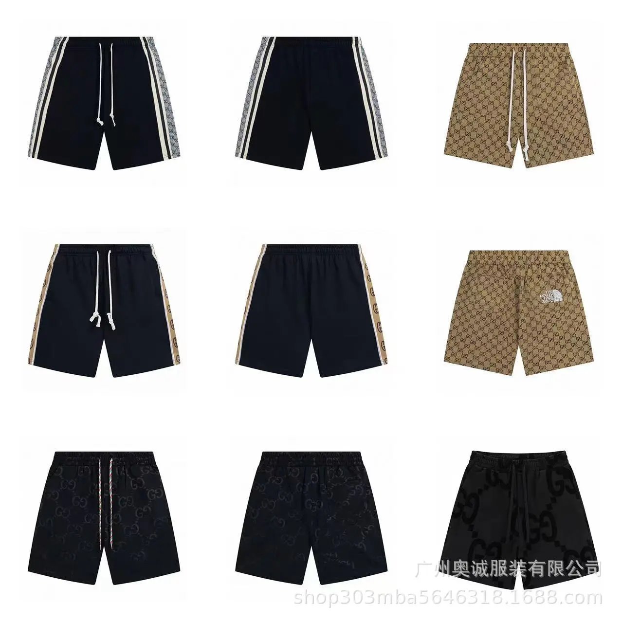 跨境25ssG家春夏季高品质休闲短裤 男女情侣款时尚休闲宽松短裤