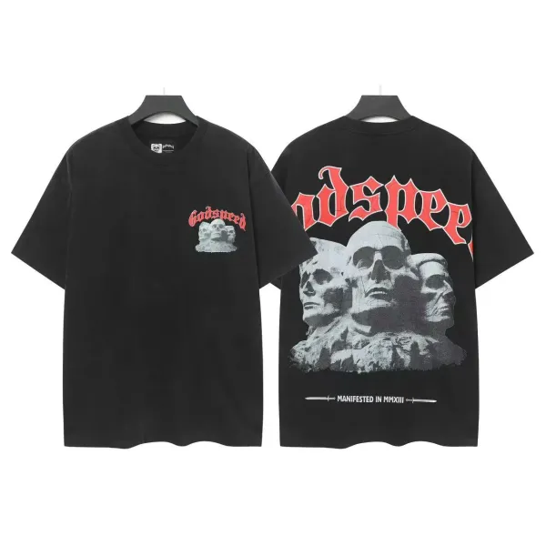 Godspeed Mount Rushmore Skull T-Shirt Black - 1
