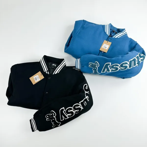 Stüssy Patchwork Bomber Jacket Black - 24