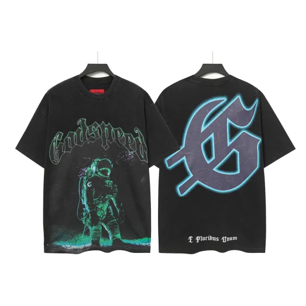 Godspeed Astronaut Graphic Black T-Shirt - 1