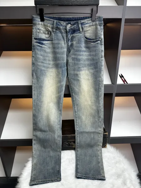 Loewe Pixelated Anagram Embroidered Denim Jeans - 9