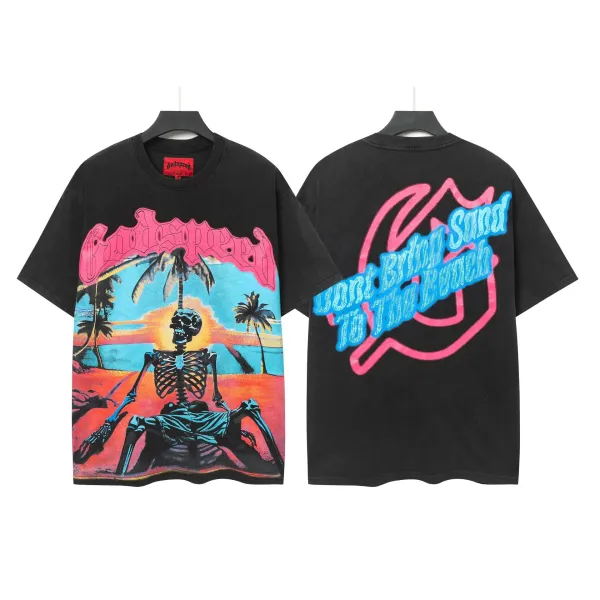 Godspeed Don't Bring Sand To The Beach Black Oversized Graphic T-Shirt - 1