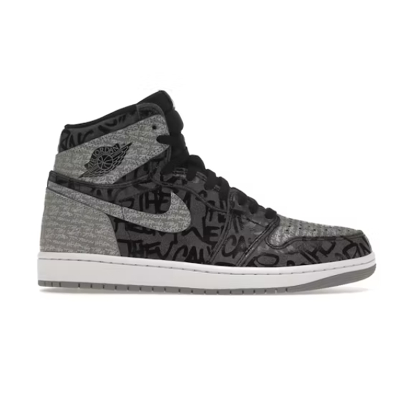 Air Jordan 1 High OG 'Graffiti' Black/Gray Sneakers - 3