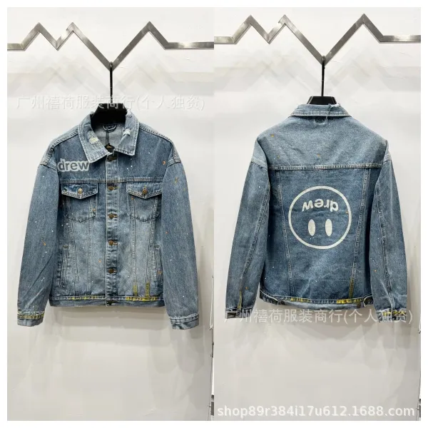 Drew House Smiley Face Denim Jacket Light Wash - 1