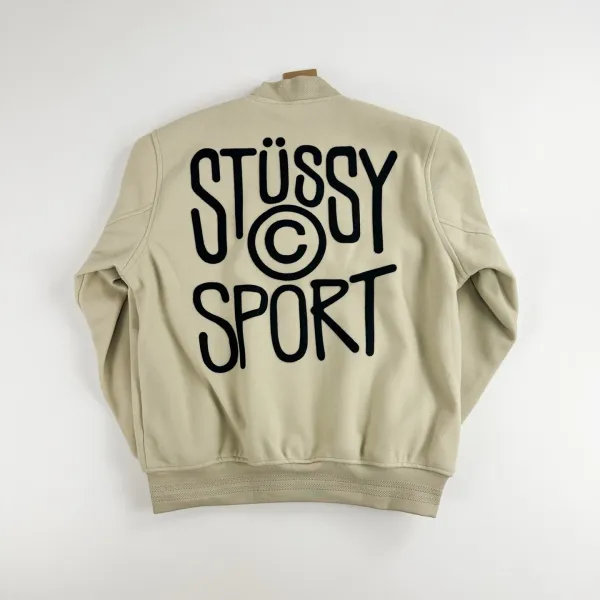 Stüssy Sport Beige Bomber Jacket - 1