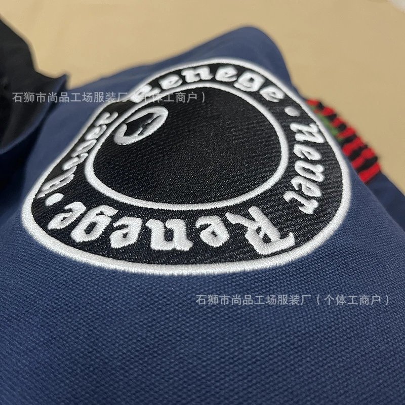 Design Quilted Lined Utility Jacket Navy Blue Outerwear - 16