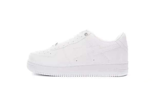A Bathing Ape Bape Sta Low White Sneakers - 1