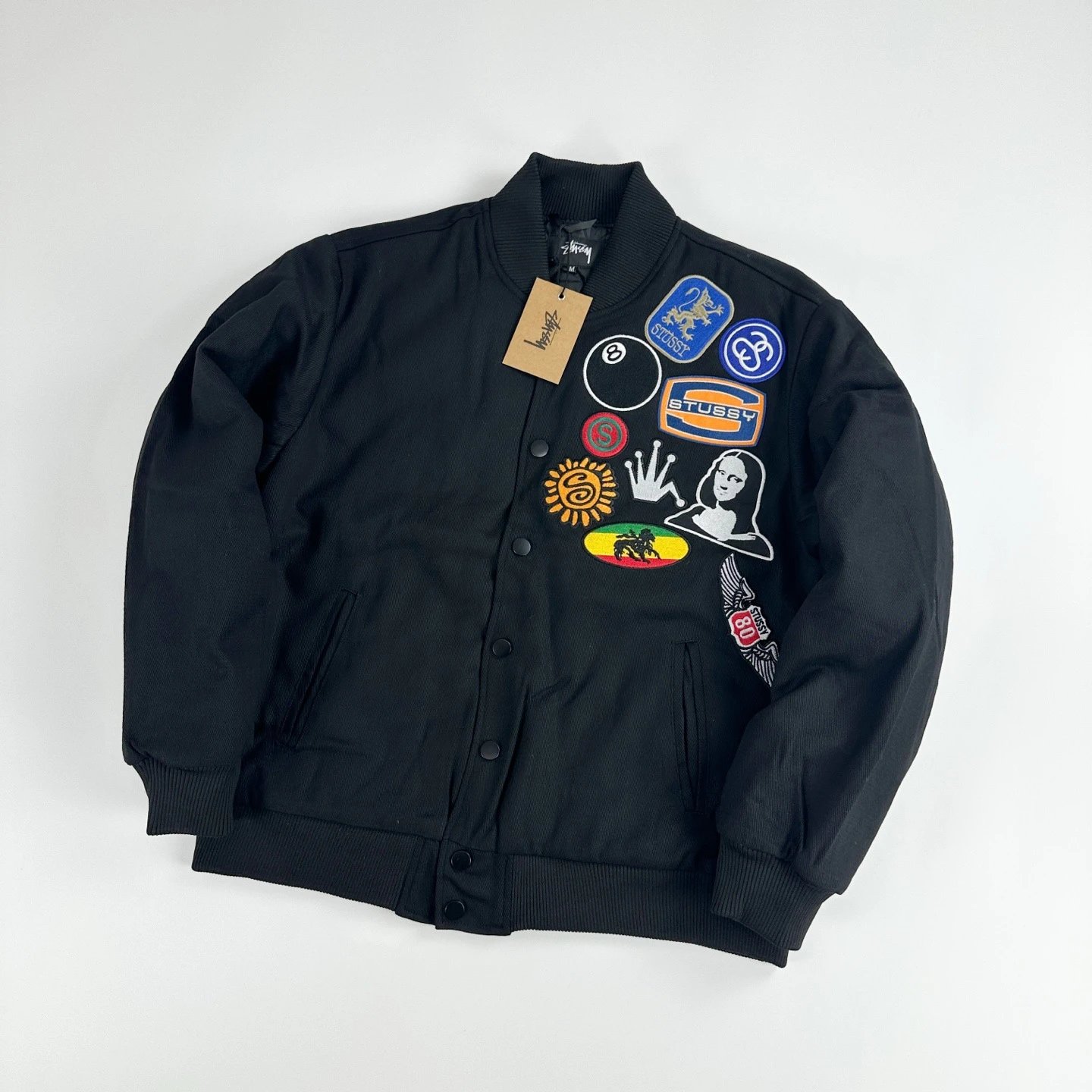 Stüssy Patchwork Bomber Jacket Black - 4