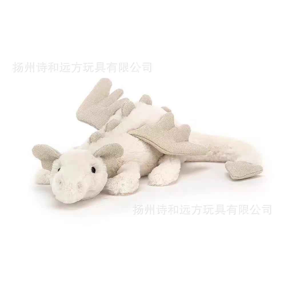 Design Opalite Dragon Plush Toy White with Orange and Red Accents Accessories - 18