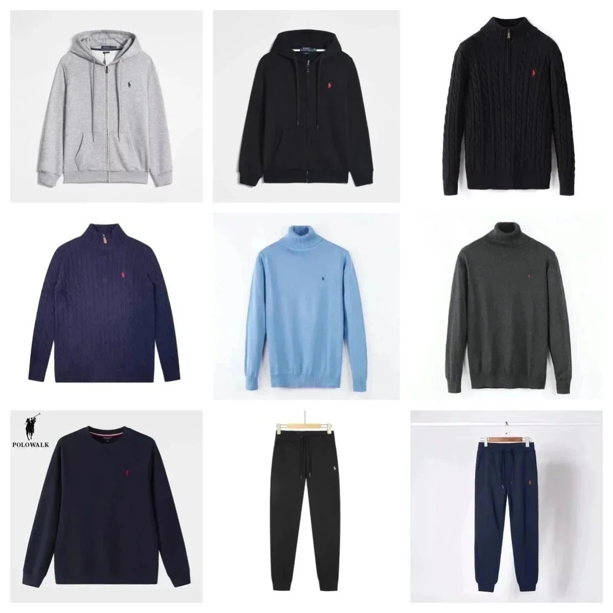 High quality zipper pullover embroidered sweatshirt and pants - yz