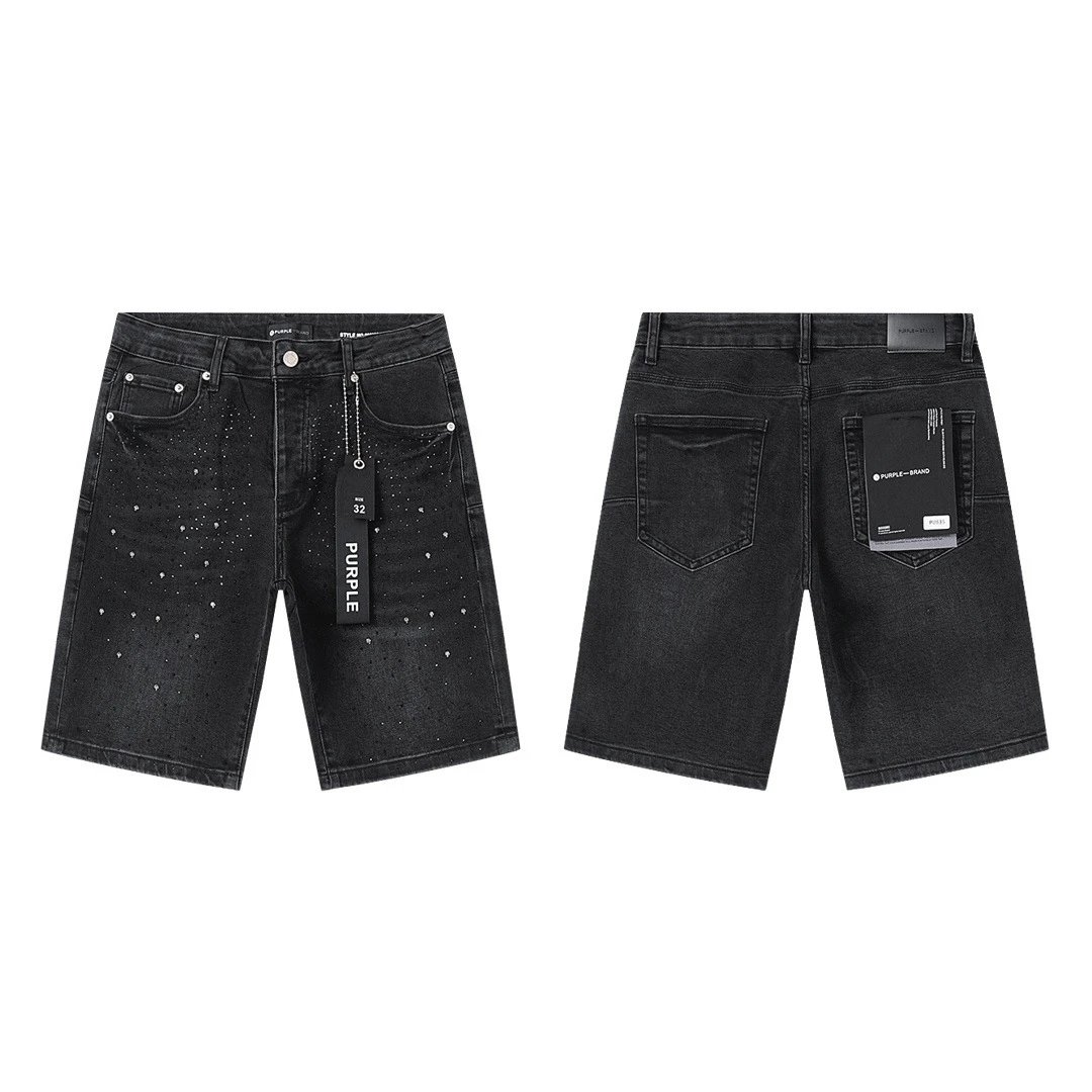 PURPLE BRAND Denim shorts — PU525 black