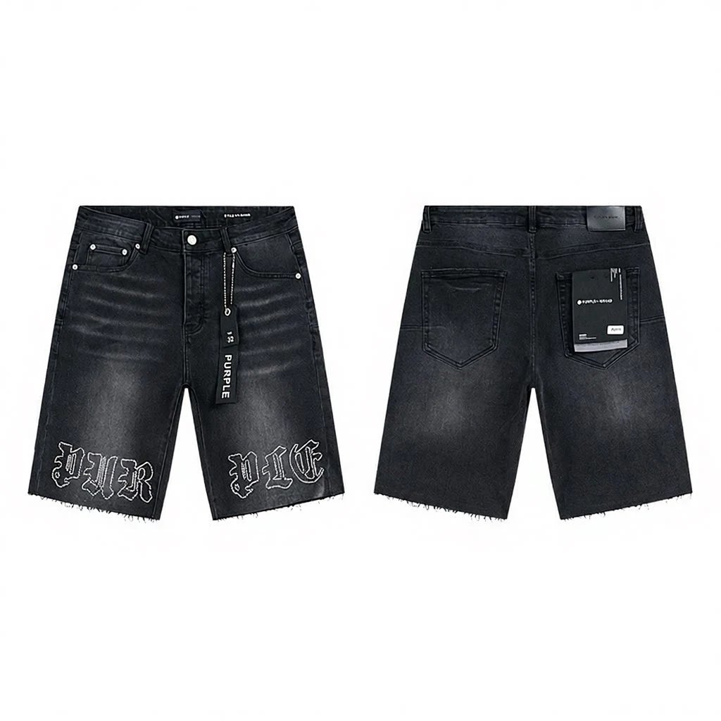 PURPLE BRAND Denim shorts — PU516 black