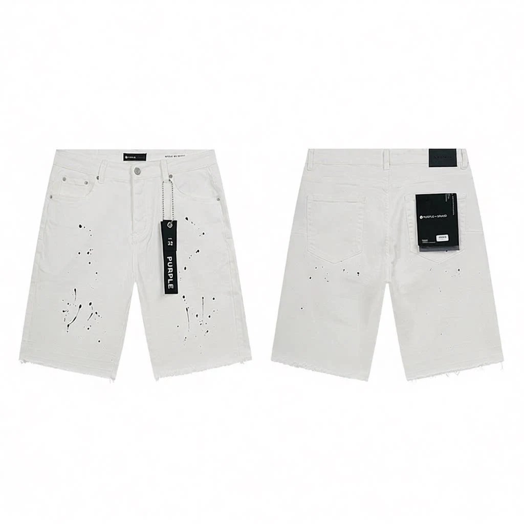 PURPLE BRAND Denim shorts — PU518 white