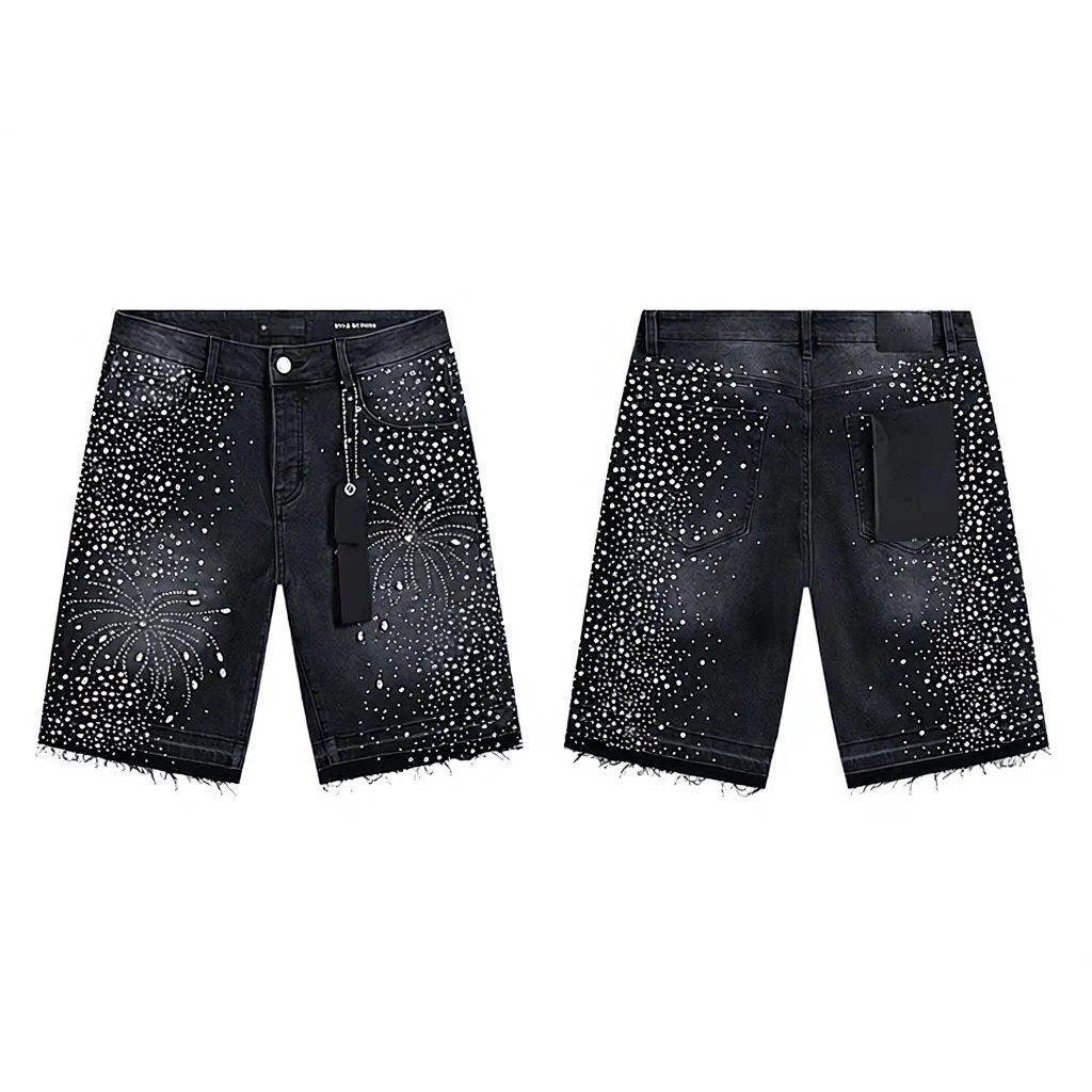 PURPLE BRAND Denim shorts — PU532 black
