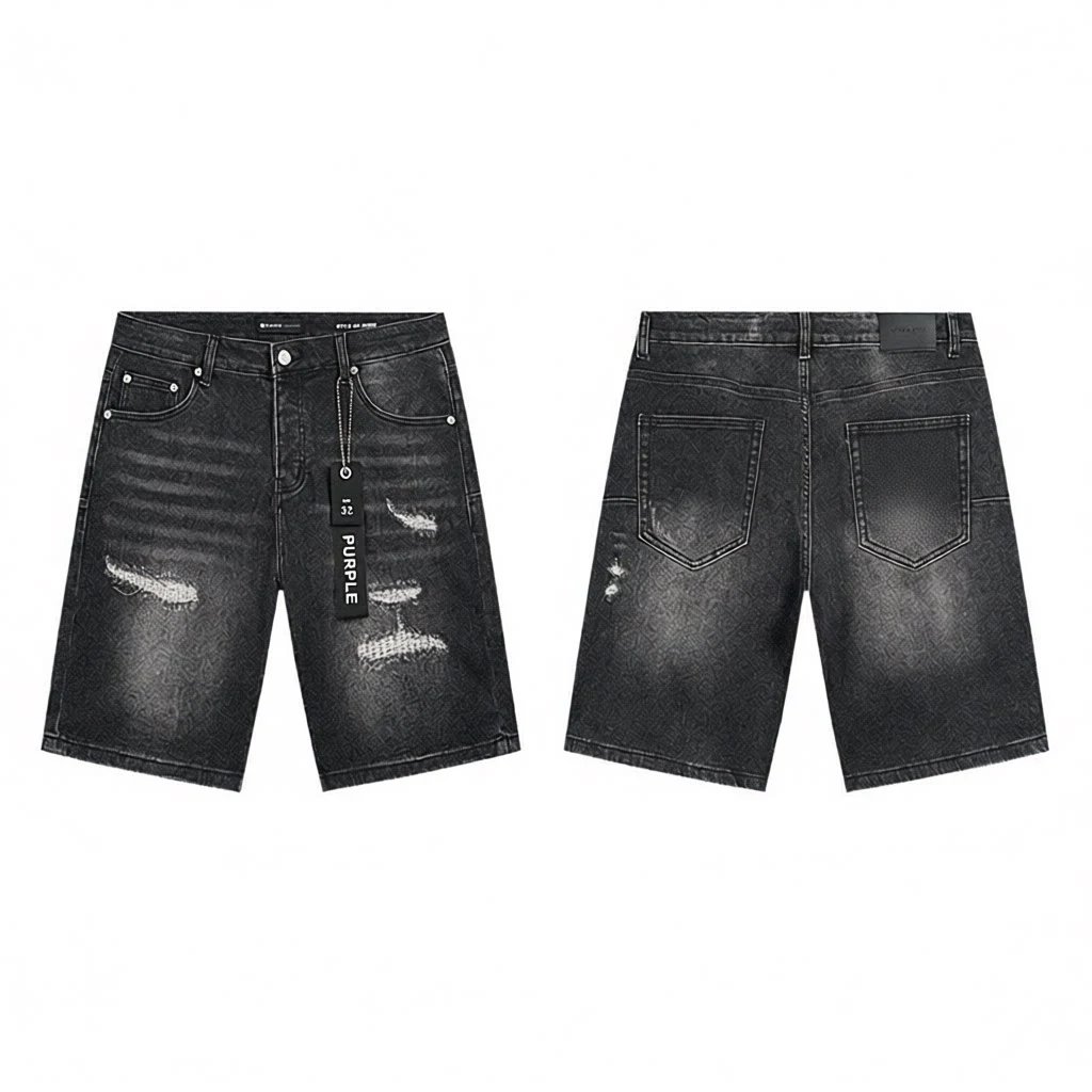 PURPLE BRAND Denim shorts — PU519 black