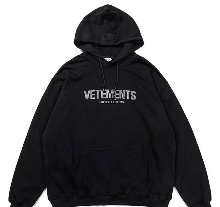Vetements Slogan Text Hoodie - rep bluzy z kapturem