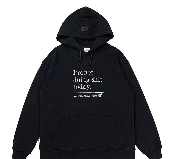 Vetements Slogan Text Hoodie - rep bluzy z kapturem