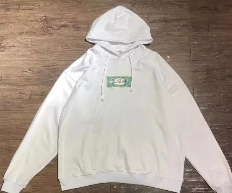 Vetements Dollar Bill Print White Hoodie