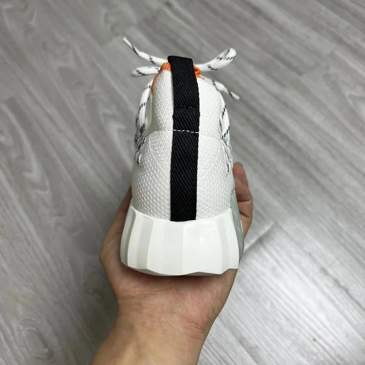 Unbranded Sneakers Knit High-Top Lace-Up with H-Shaped Heel Detail image 13