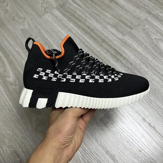 Unbranded Sneakers Knit High-Top Lace-Up with H-Shaped Heel Detail product detail image 1