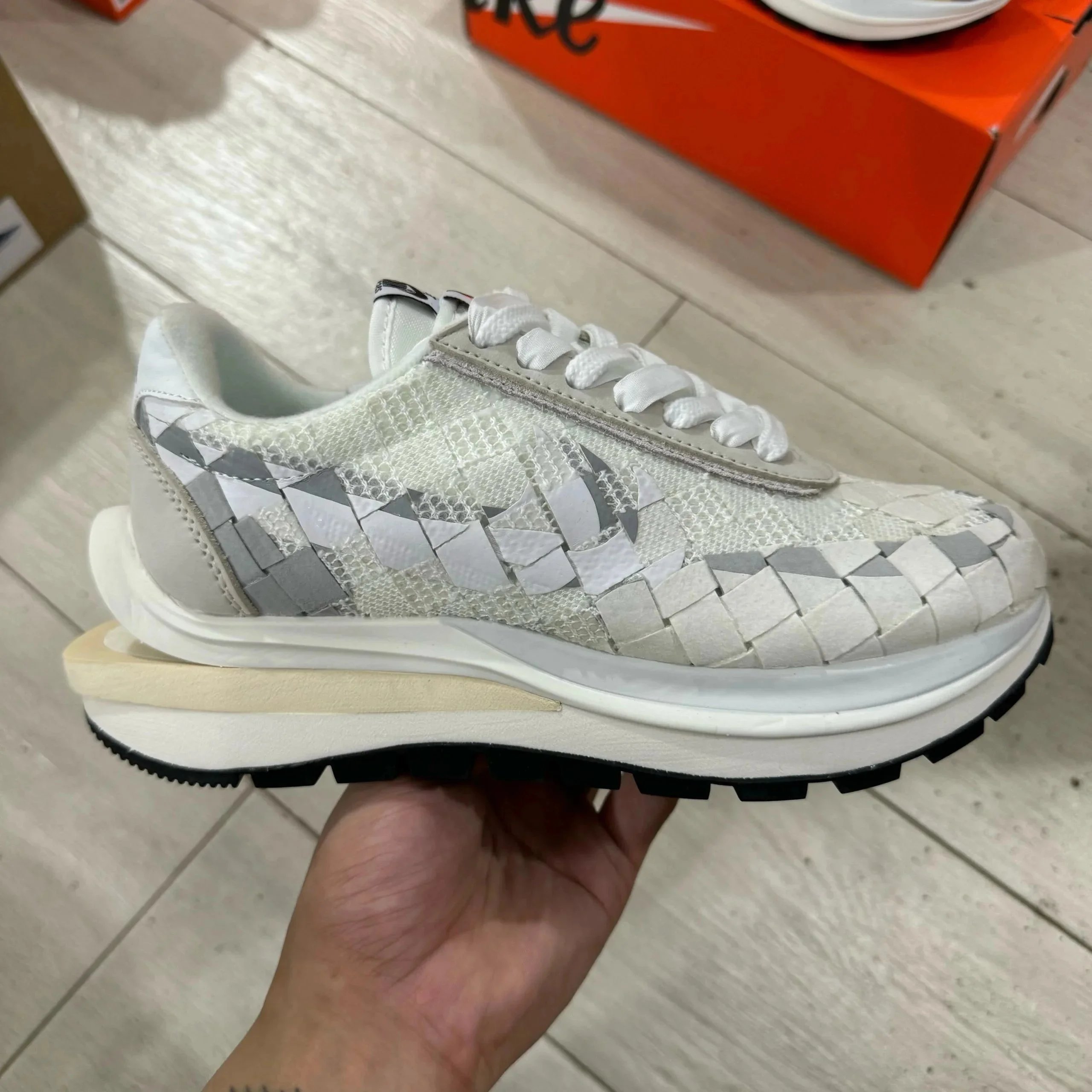 Nike Sneakers Waffle Racer 2X Woven — Grayish white