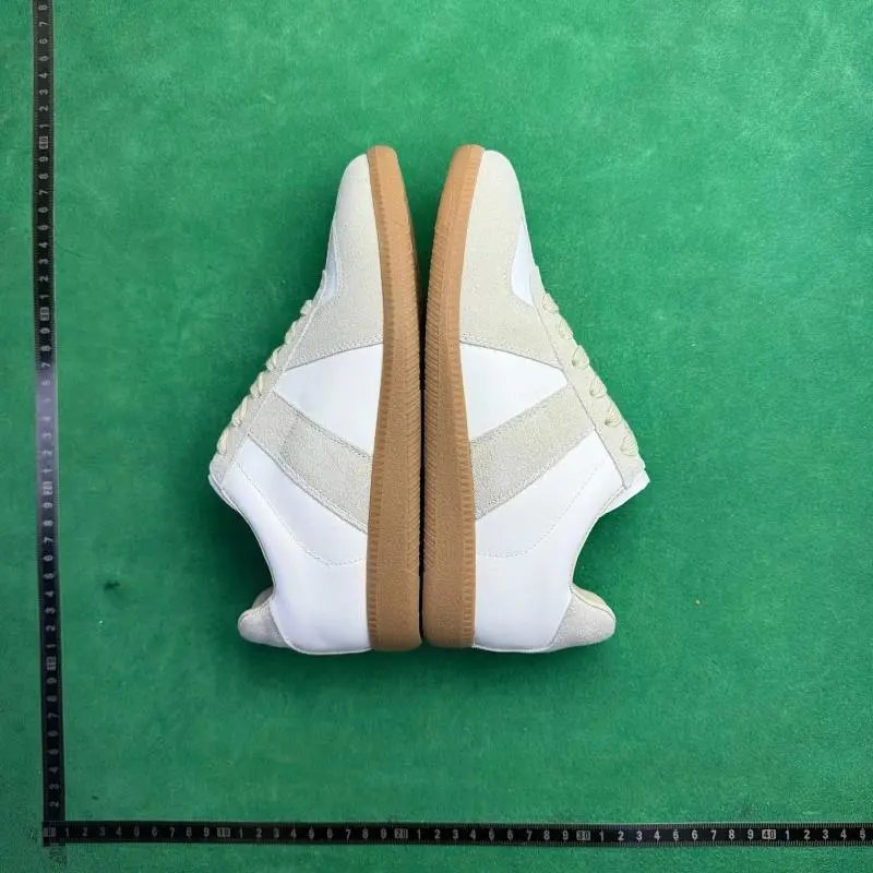 Unbranded Sneakers TT6 low-top leather lace-up with suede overlays — No. 3 white ash 5T1016