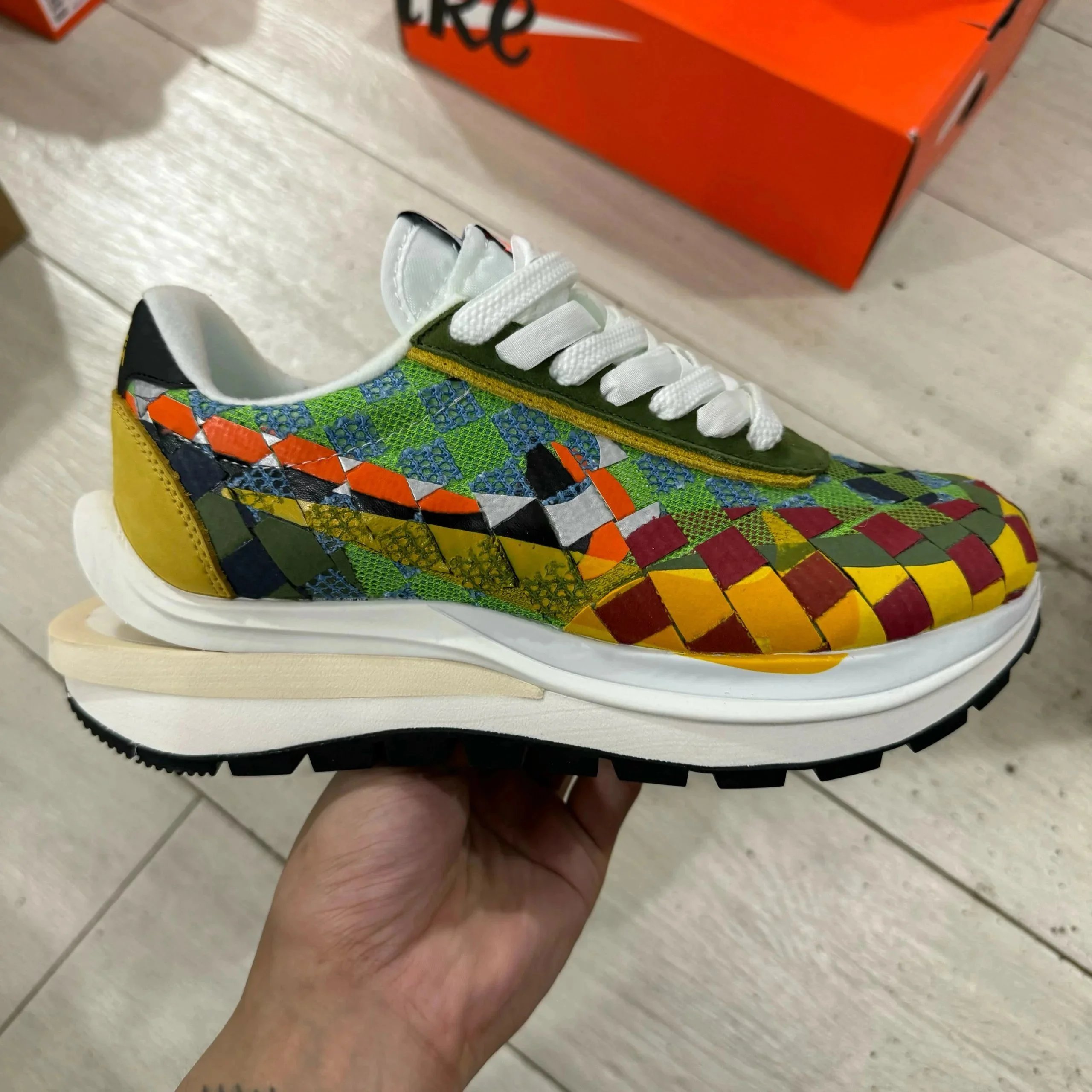 Nike Sneakers Waffle Racer 2X Woven — Green color