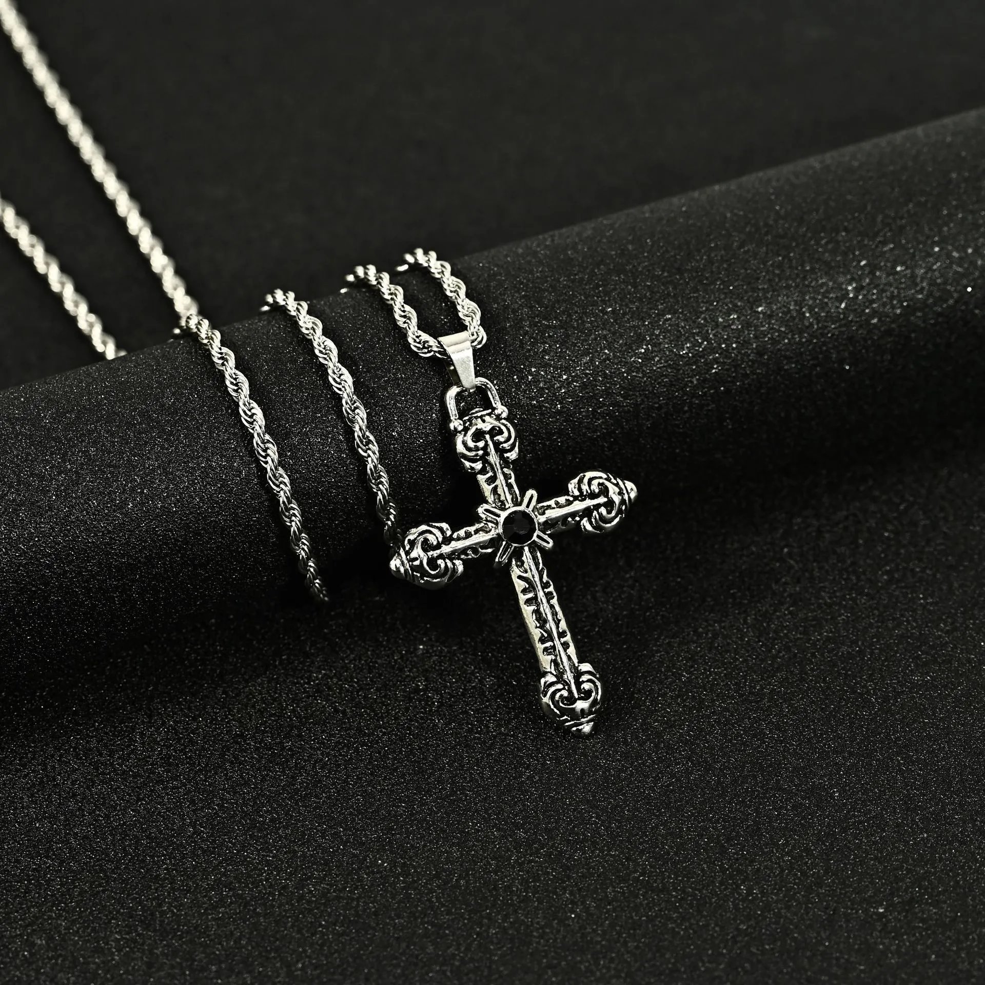 25 # Black Diamond Cross Fried Dough Twists Chain