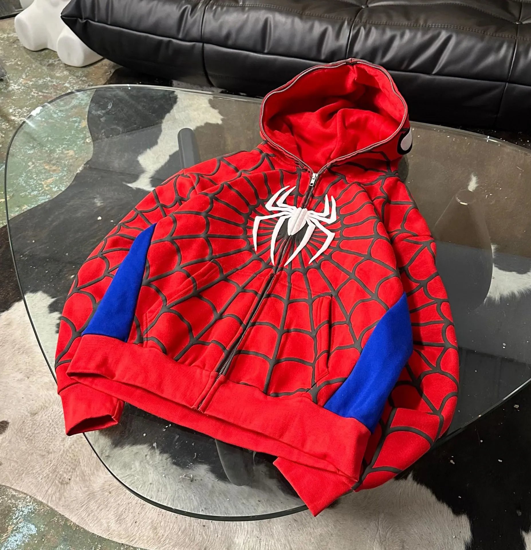 Spider! Pink Spider Logo Quilted Hoodie White - 9