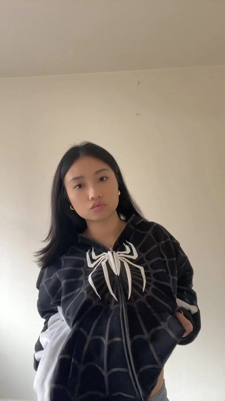 Spider! Pink Spider Logo Quilted Hoodie White - 6