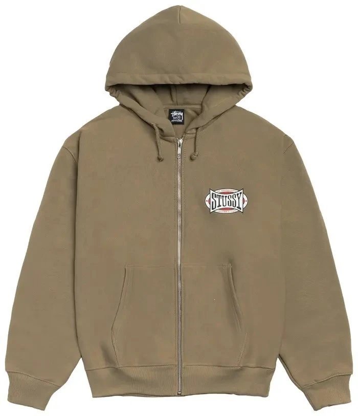 Stussy Champion Oval Zip Sweater Hooded Army