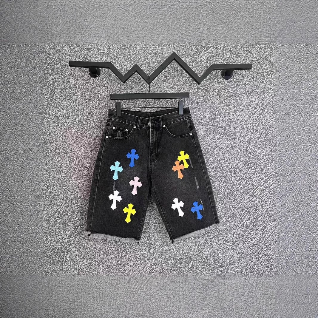 Cross border exclusive for ChromeHearts, Kroos CH color cross, patchwork leather and ink