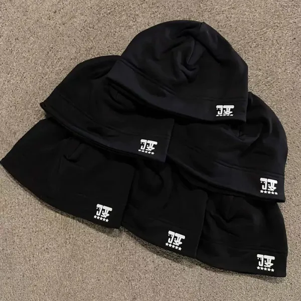 Design Beanie Black with White Logo Embroidery - 1