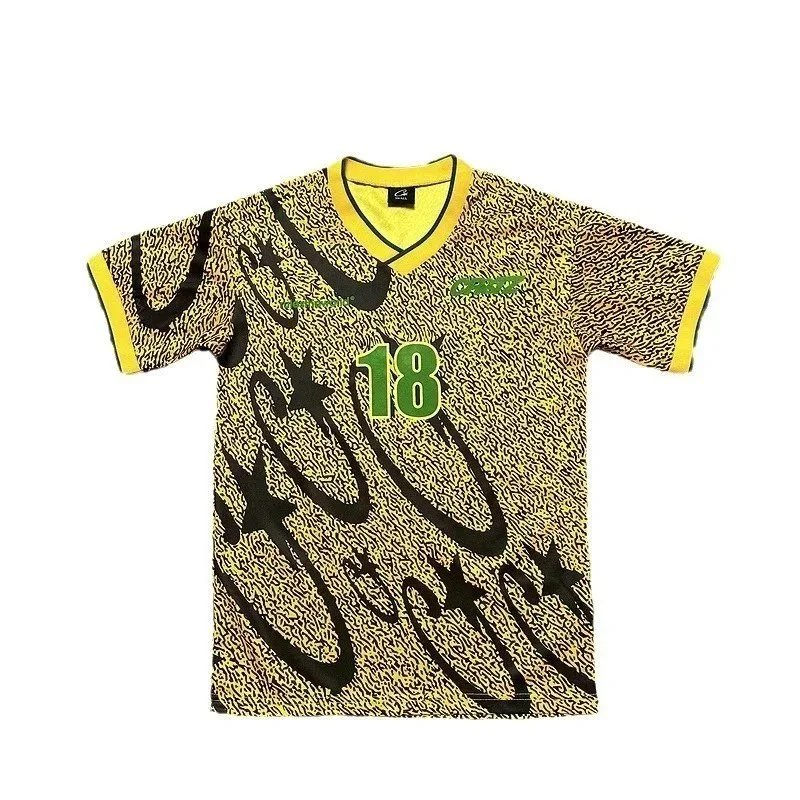 Yellow and Black Patterned Short Sleeve Jersey