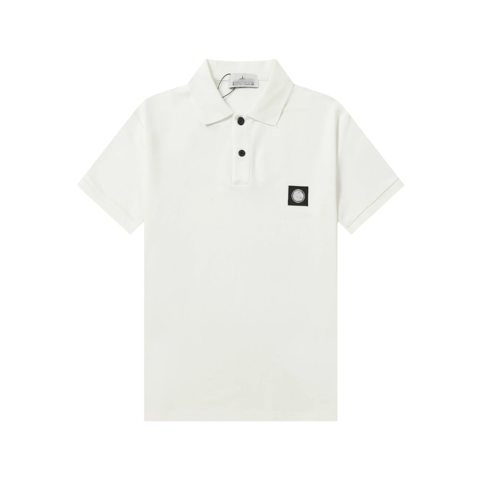 Stone Island Compass Badge Series White Polo Shirt
