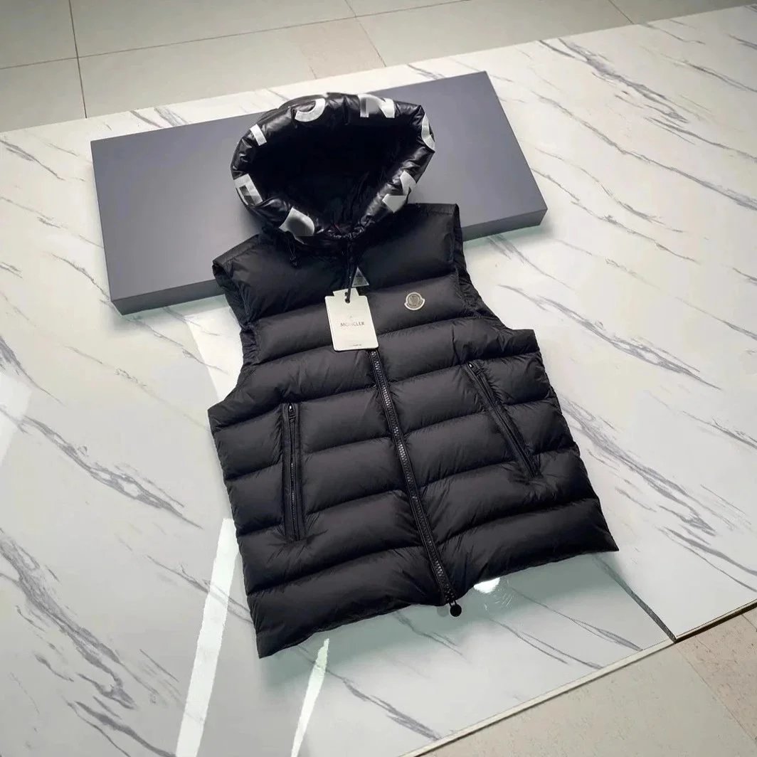 Moncler Black Hooded Puffer Vest