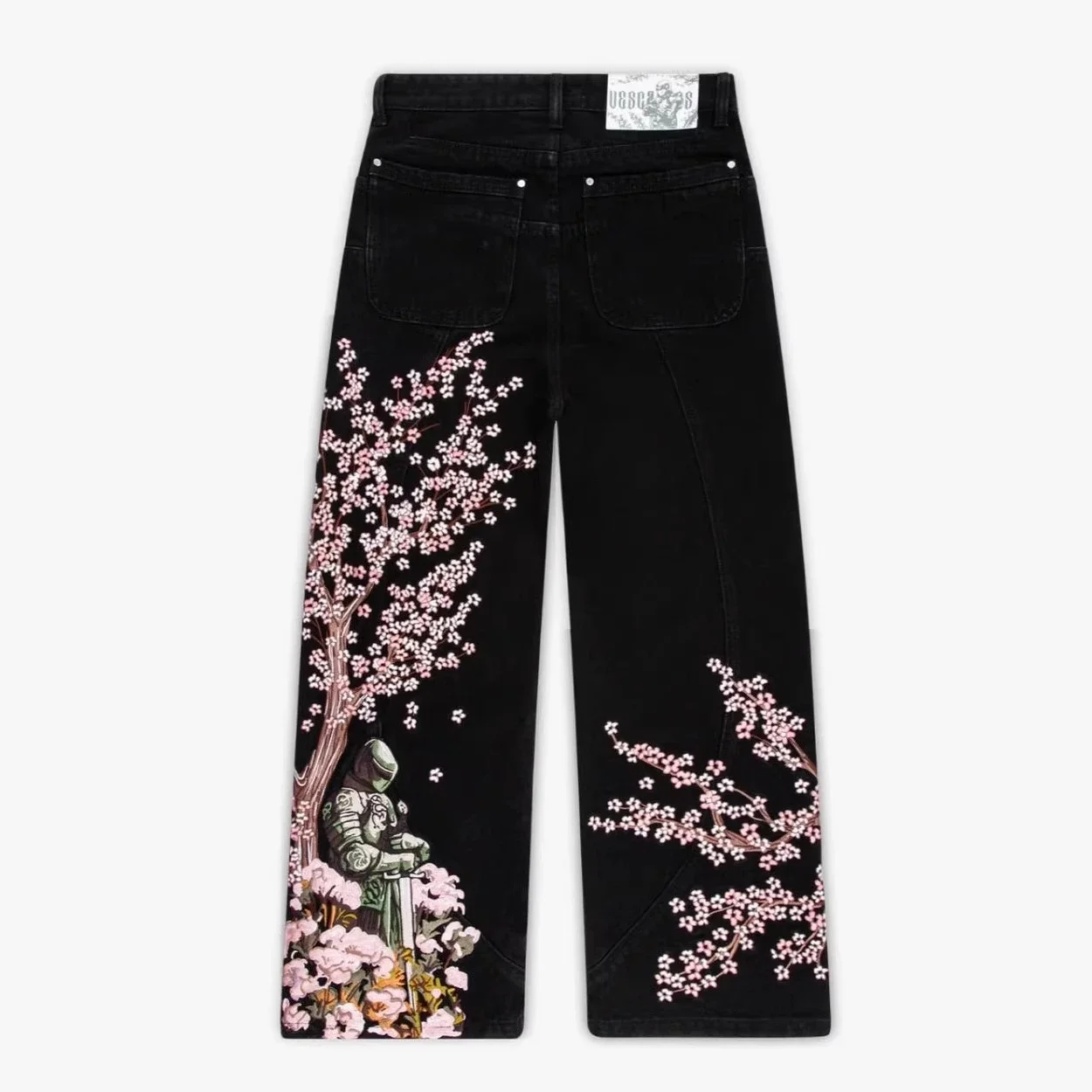 UGG Studios "Sakura Samurai" Printed Wide-Leg Jeans